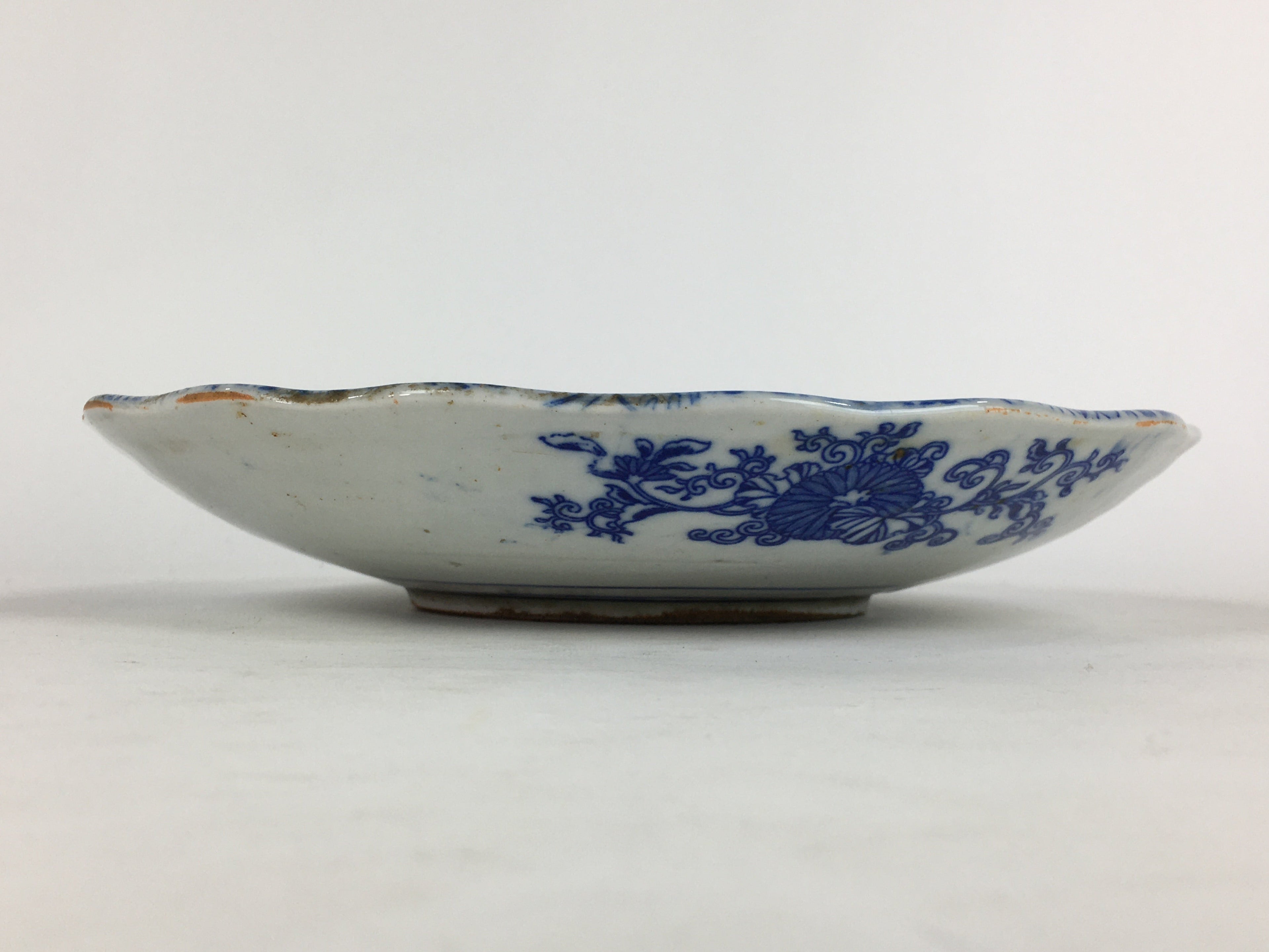 Japanese Porcelain Plate Vtg Pottery Sometsuke Blue Sara White PP960