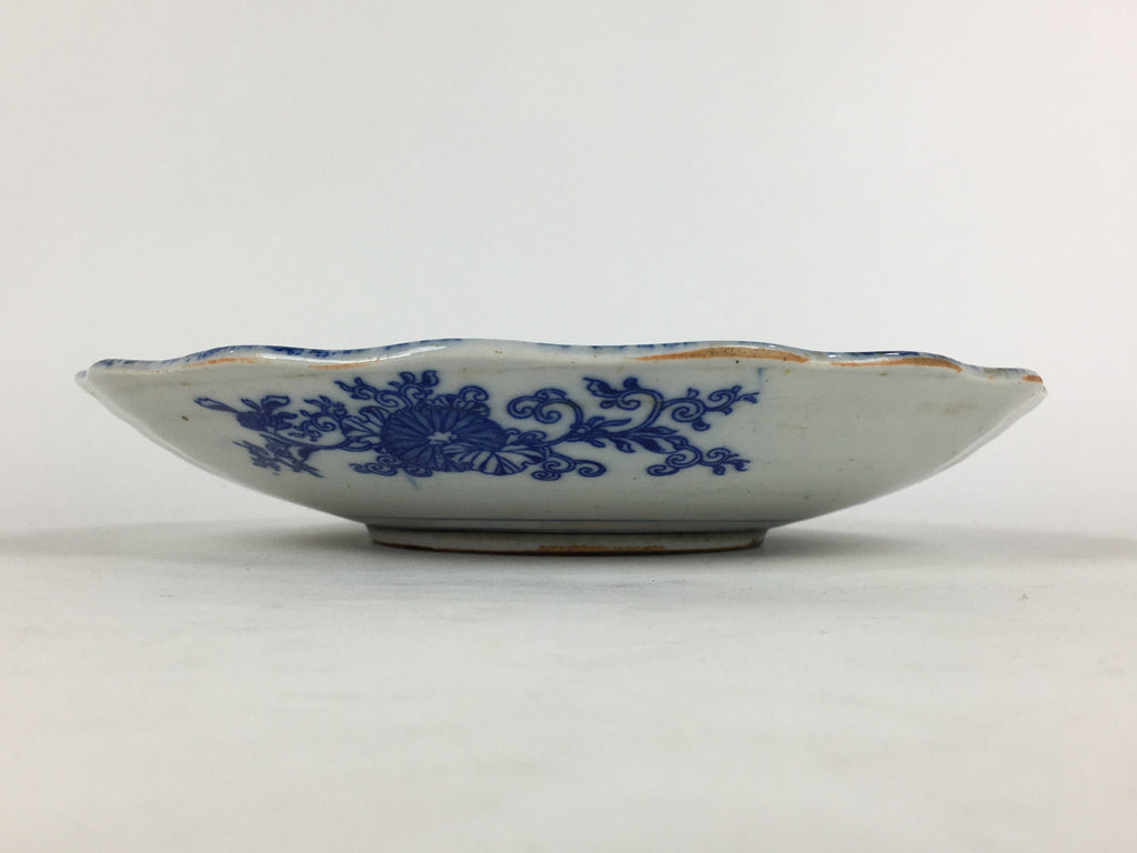 Japanese Porcelain Plate Vtg Pottery Sometsuke Blue Sara White PP960