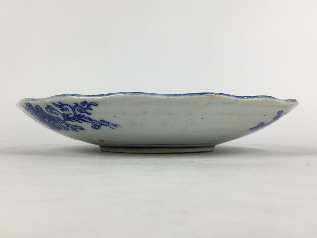 Japanese Porcelain Plate Vtg Pottery Sometsuke Blue Sara White PP960