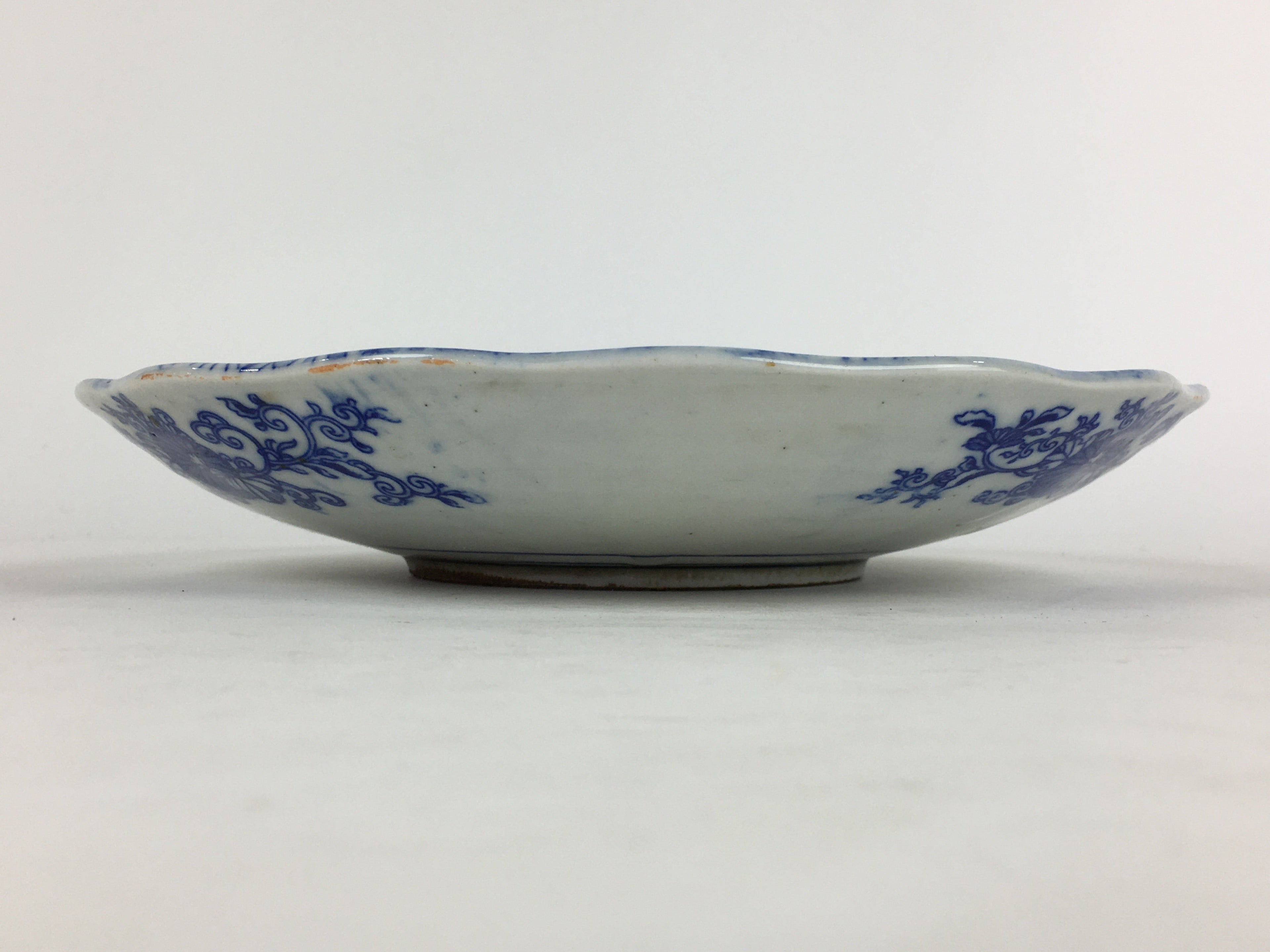 Japanese Porcelain Plate Vtg Pottery Sometsuke Blue Sara White PP960