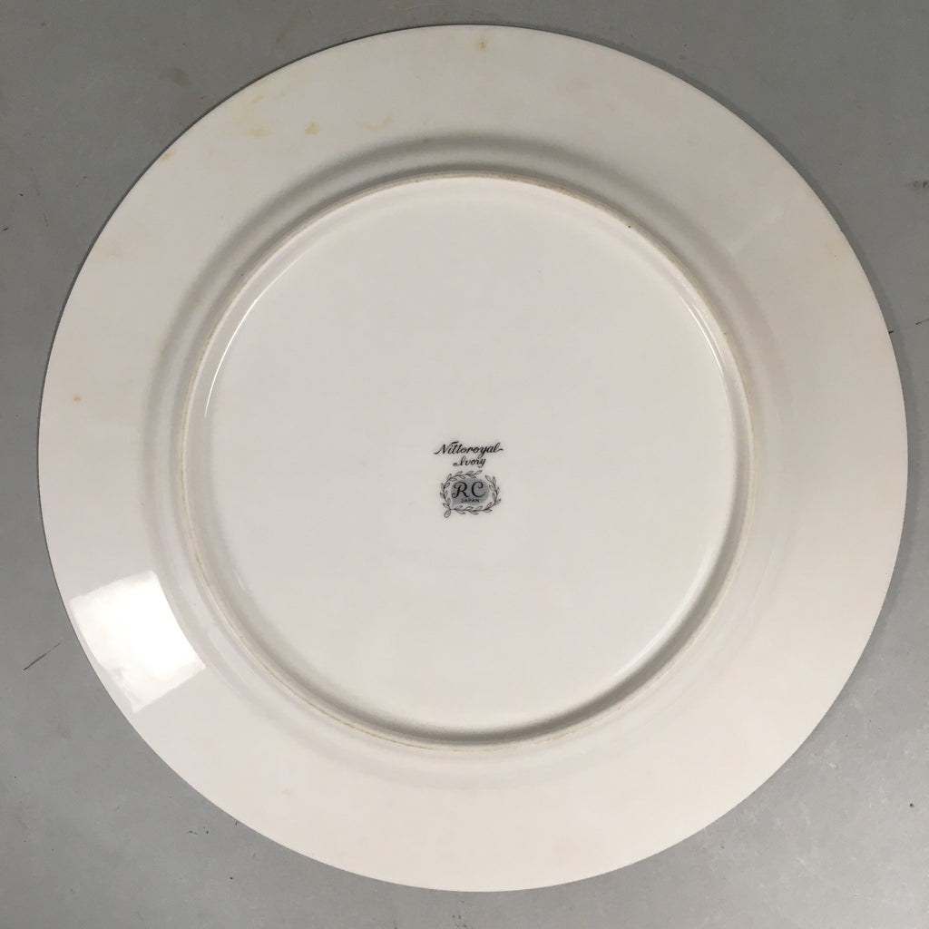Japanese Porcelain Plate Vtg Round White Blue Noritake Nitto Royal QT107