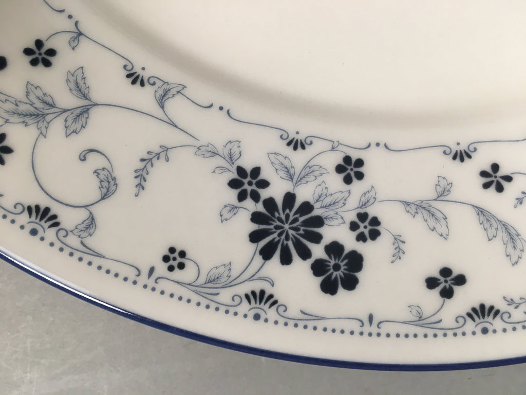 Japanese Porcelain Plate Vtg Round White Blue Noritake Nitto Royal QT107