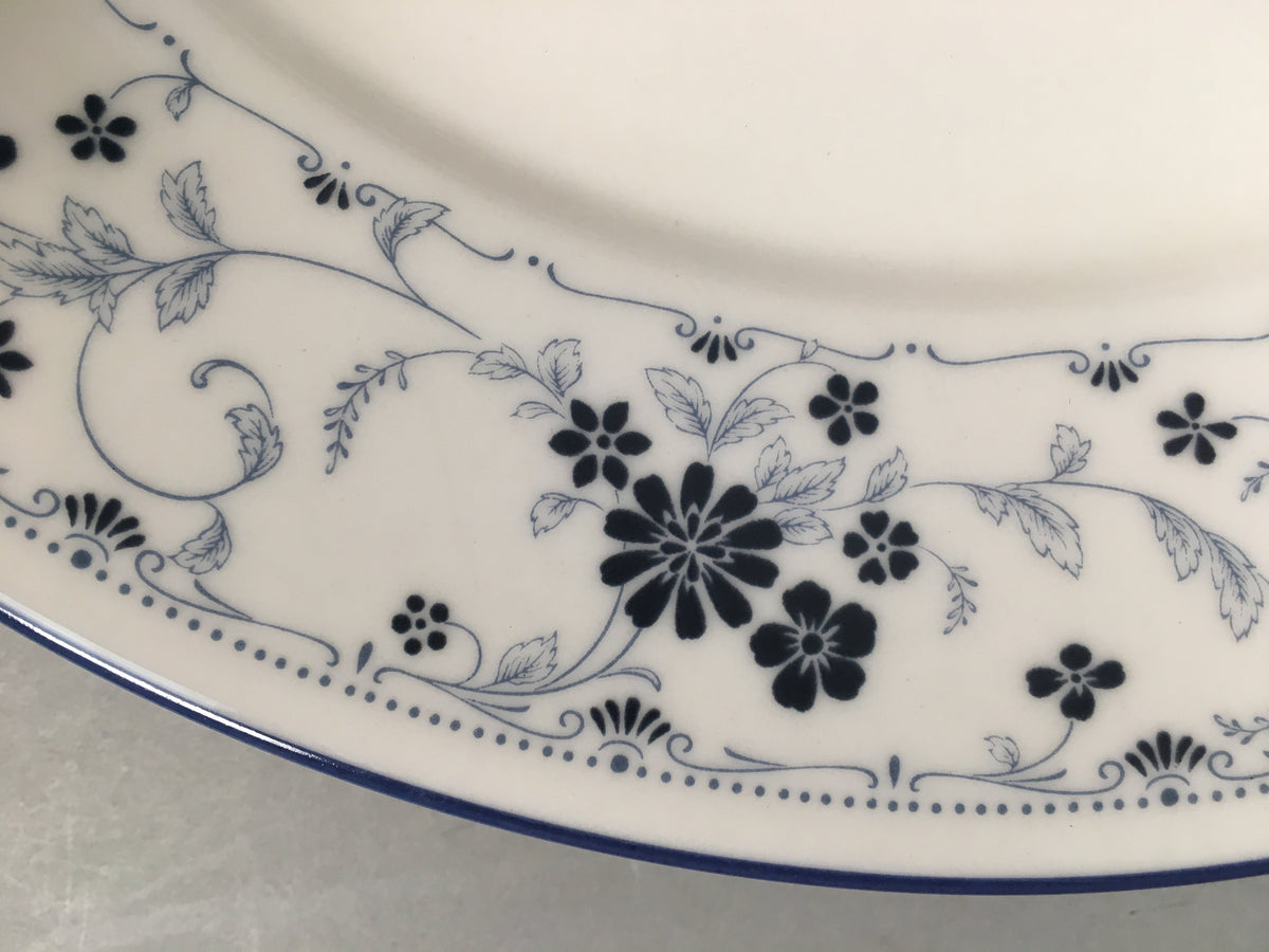 Japanese Porcelain Plate Vtg Round White Blue Noritake Nitto Royal QT107
