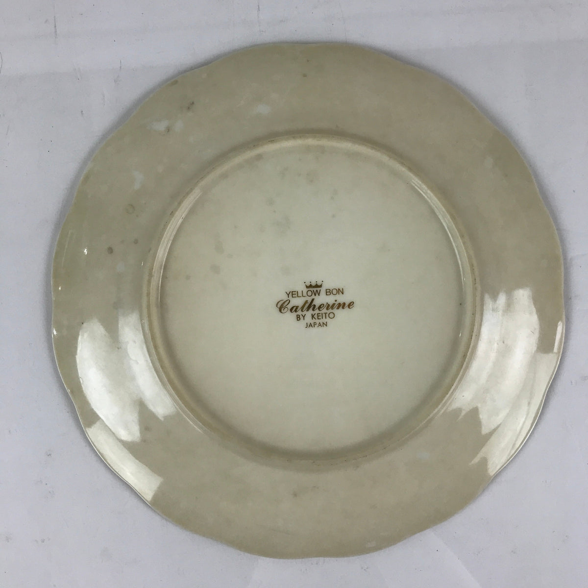 Japanese Porcelain Plate Vtg Yellow Bon Catherine By Keito Floral PY156