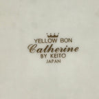 Japanese Porcelain Plate Vtg Yellow Bon Catherine By Keito Floral PY156