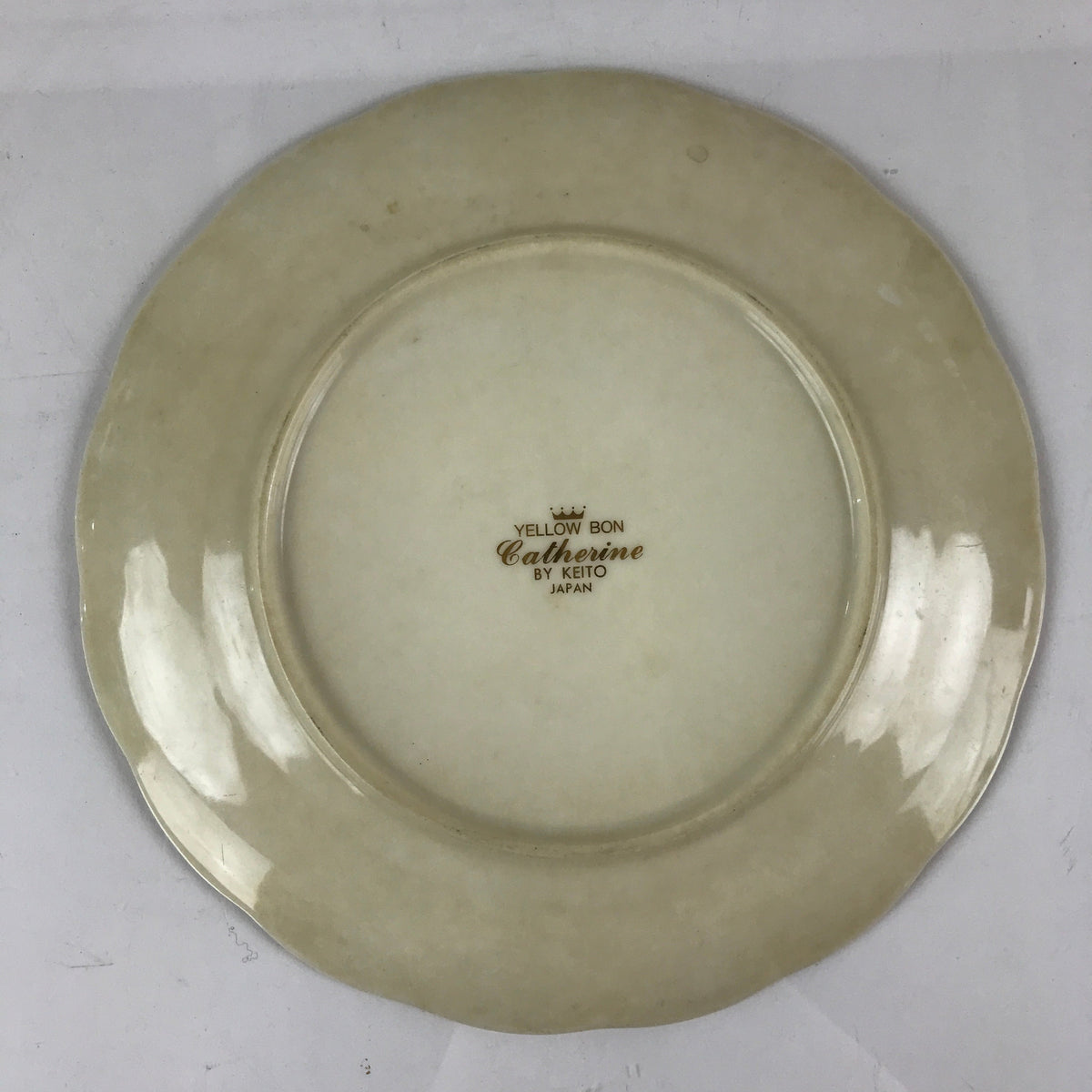 Japanese Porcelain Plate Vtg Yellow Bon Catherine By Keito Floral PY160