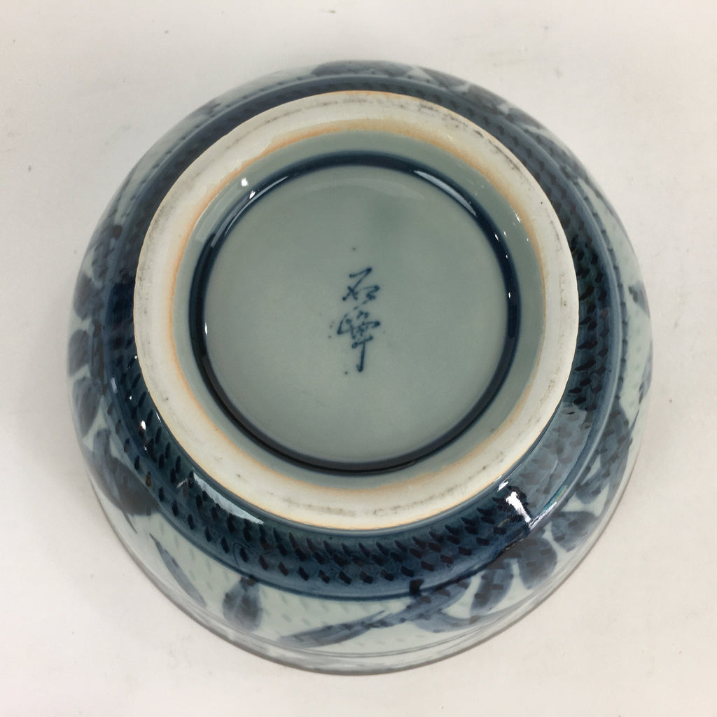 Japanese Porcelain Ramen Bowl Blue Sometsuke Dotted Pattern Donburi PP723