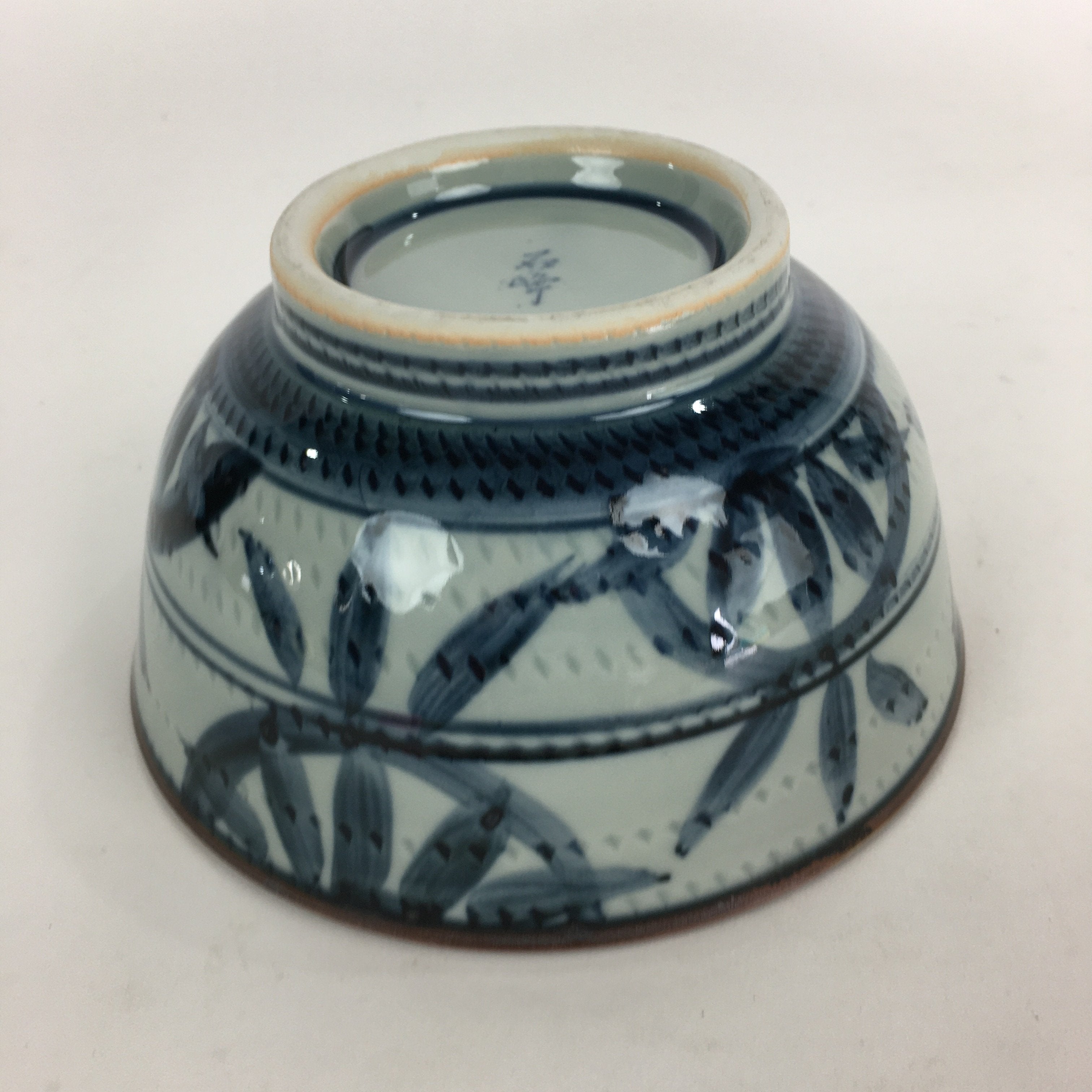 Japanese Porcelain Ramen Bowl Blue Sometsuke Dotted Pattern Donburi PP723