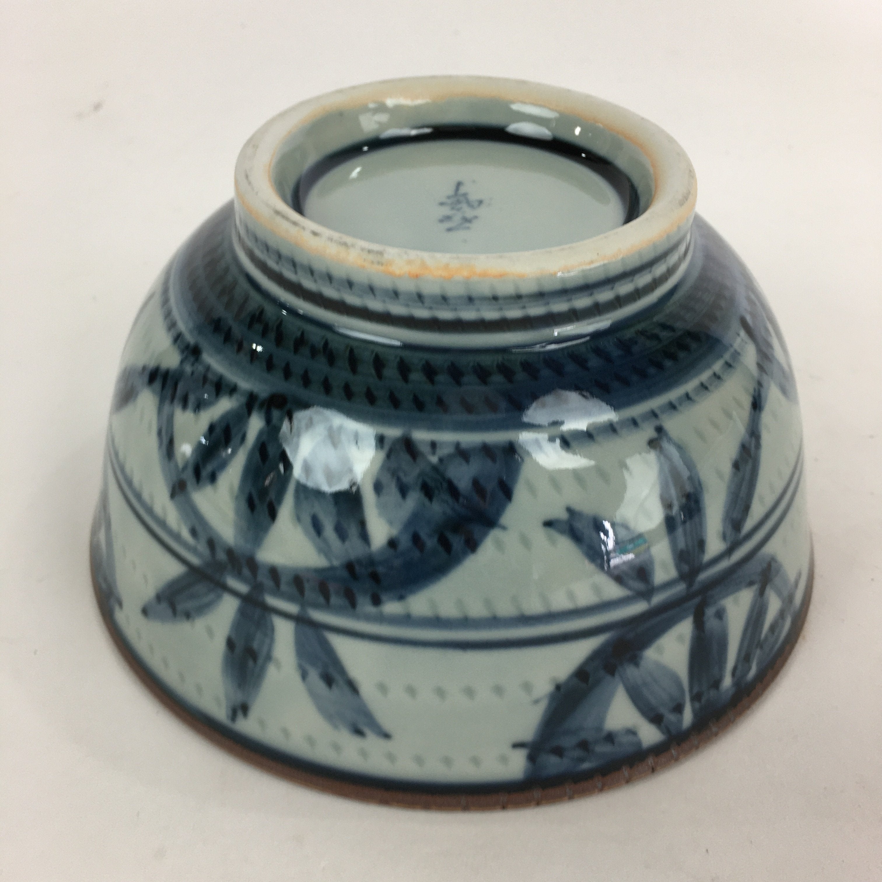 Japanese Porcelain Ramen Bowl Blue Sometsuke Dotted Pattern Donburi PP723