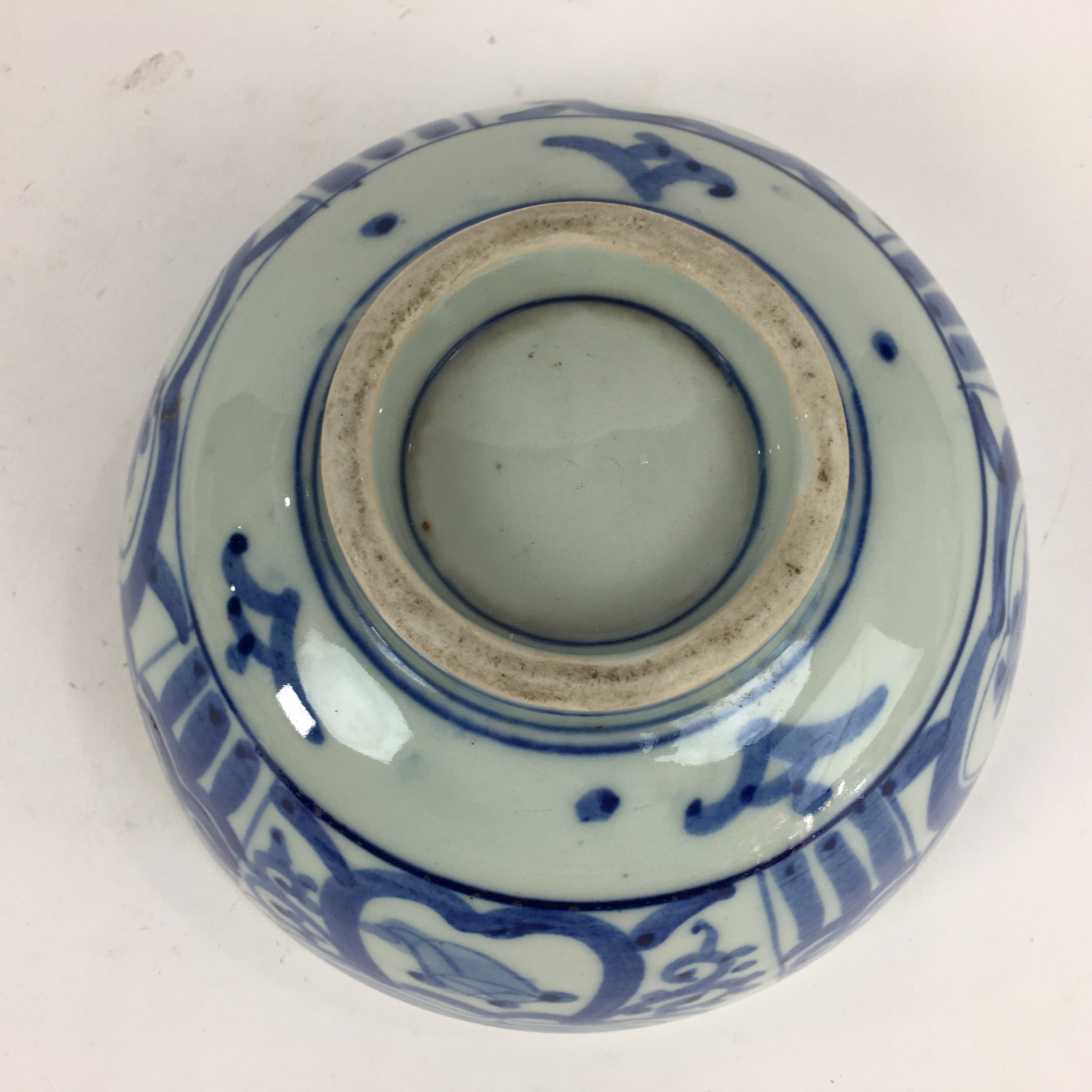 Japanese Porcelain Ramen Bowl Vtg Blue Sometsuke Large Bowl Donburi PP838