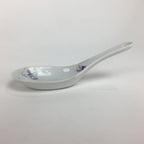 Japanese Porcelain Renge Spoon 5pc Set Vtg White Spoon Black Spoon Stand PP510