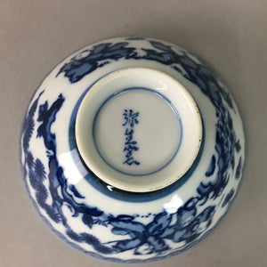 Japanese Porcelain Rice Bowl Sometsuke Vtg Blue White Child Karako PP70