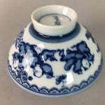 Japanese Porcelain Rice Bowl Sometsuke Vtg Blue White Child Karako PP70