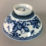 Japanese Porcelain Rice Bowl Sometsuke Vtg Blue White Child Karako QT86