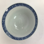 Japanese Porcelain Rice Bowl Vtg Blue Flowers Sometsuke White Donburi PP520