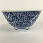 Japanese Porcelain Rice Bowl Vtg Blue Flowers Sometsuke White Donburi PP521