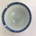 Japanese Porcelain Rice Bowl Vtg Blue Flowers Sometsuke White Donburi PP521