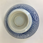 Japanese Porcelain Rice Bowl Vtg Blue Flowers Sometsuke White Donburi PP521