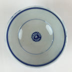 Japanese Porcelain Rice Bowl Vtg Blue White Hand Drawing Chawan PY119