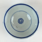 Japanese Porcelain Rice Bowl Vtg Blue White Hand Drawing Chawan PY120