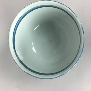 Japanese Porcelain Rice Bowl Vtg Blue White Sometsuke Donburi PP460