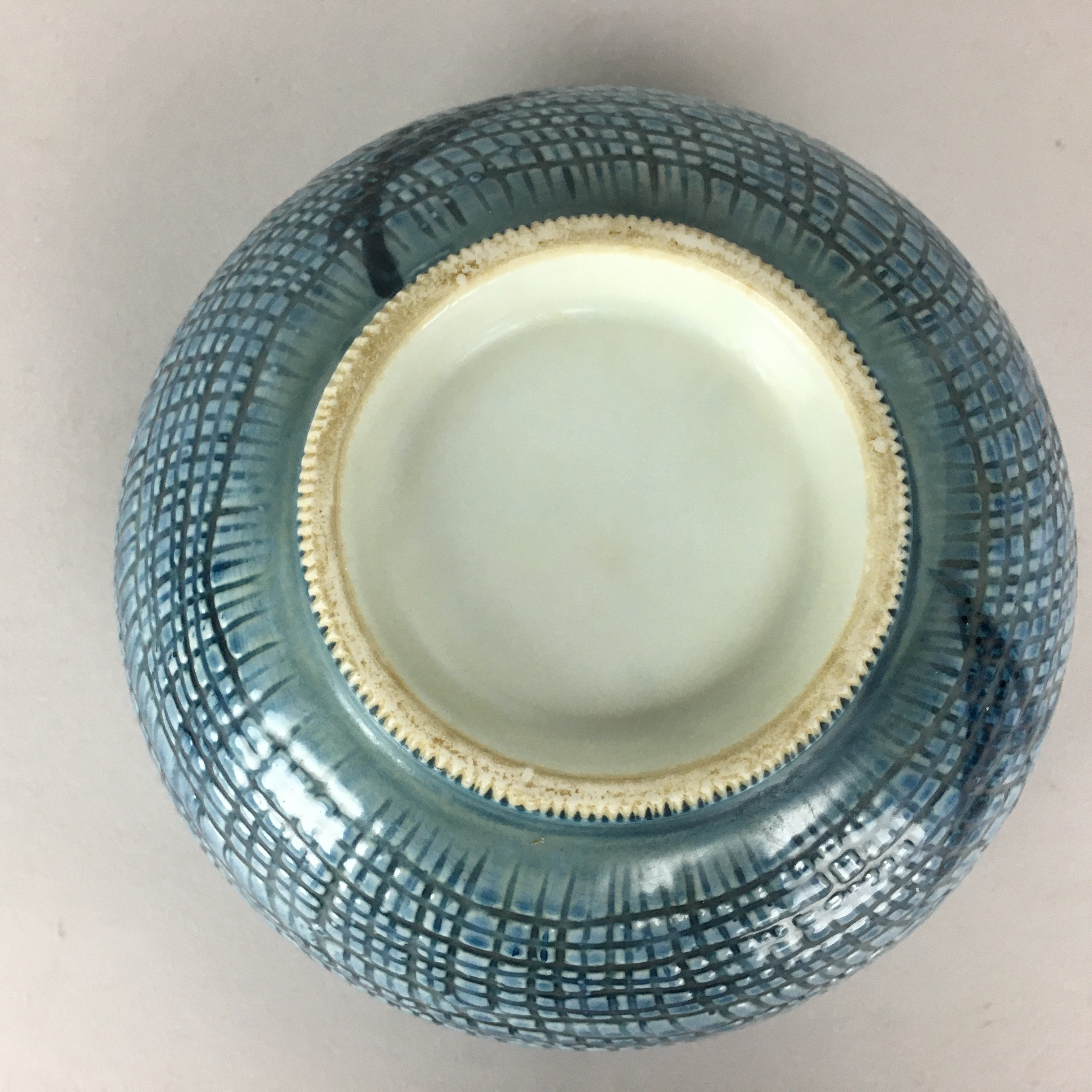 Japanese Porcelain Rice Bowl Vtg Blue White Sometsuke Donburi PP460