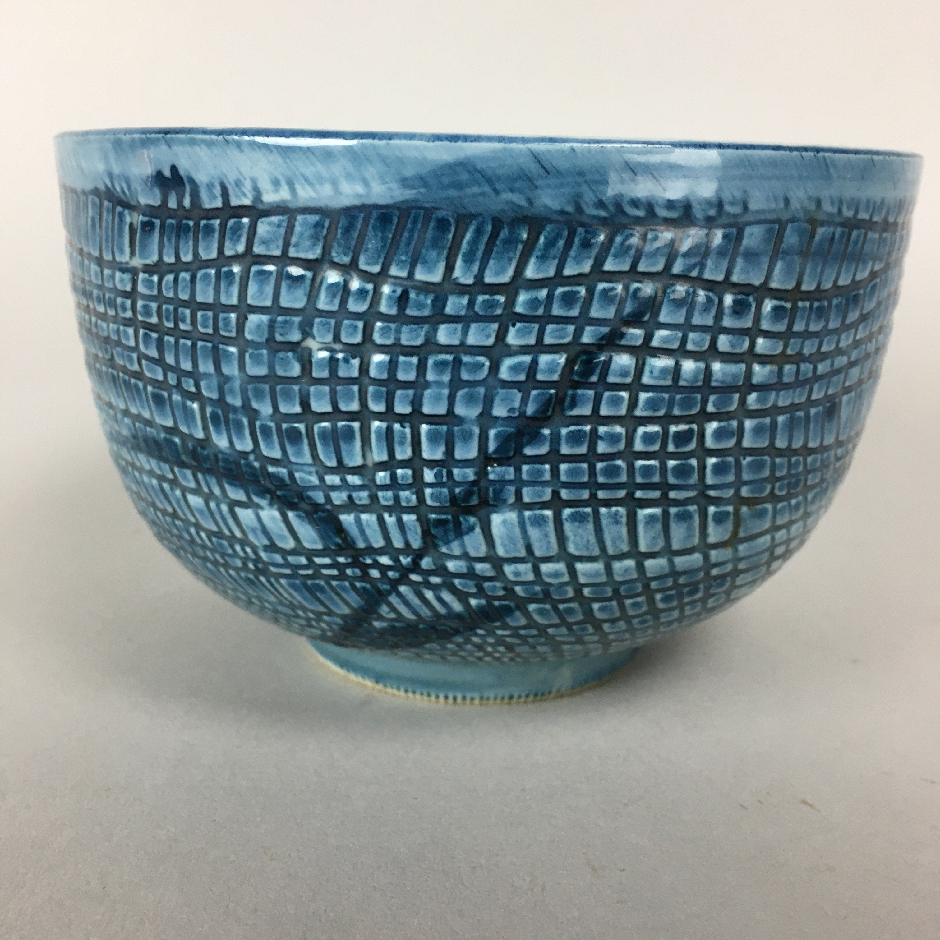 Japanese Porcelain Rice Bowl Vtg Blue White Sometsuke Donburi PP460