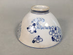 Japanese Porcelain Rice Bowl Vtg Blue White Sometsuke Plum Blossom PP443