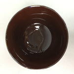 Japanese Porcelain Rice Bowl Vtg Brown Chawan Shiny Smooth Flowing PT773