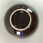 Japanese Porcelain Rice Bowl Vtg Brown Chawan Shiny Smooth Flowing PT774