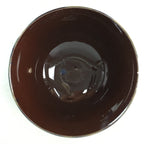 Japanese Porcelain Rice Bowl Vtg Brown Chawan Shiny Smooth Flowing PT774
