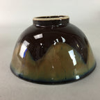 Japanese Porcelain Rice Bowl Vtg Brown Chawan Shiny Smooth Flowing PT774