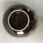 Japanese Porcelain Rice Bowl Vtg Brown Chawan Shiny Smooth Flowing PT776