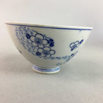 Japanese Porcelain Rice Bowl Vtg Chawan Blue White Floral Sometsuke PP210