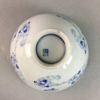 Japanese Porcelain Rice Bowl Vtg Chawan Blue White Floral Sometsuke PP212