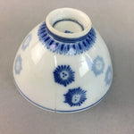 Japanese Porcelain Rice Bowl Vtg Chawan Blue White Floral Sometsuke PP213