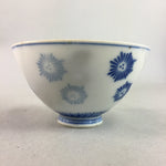 Japanese Porcelain Rice Bowl Vtg Chawan Blue White Floral Sometsuke PP214