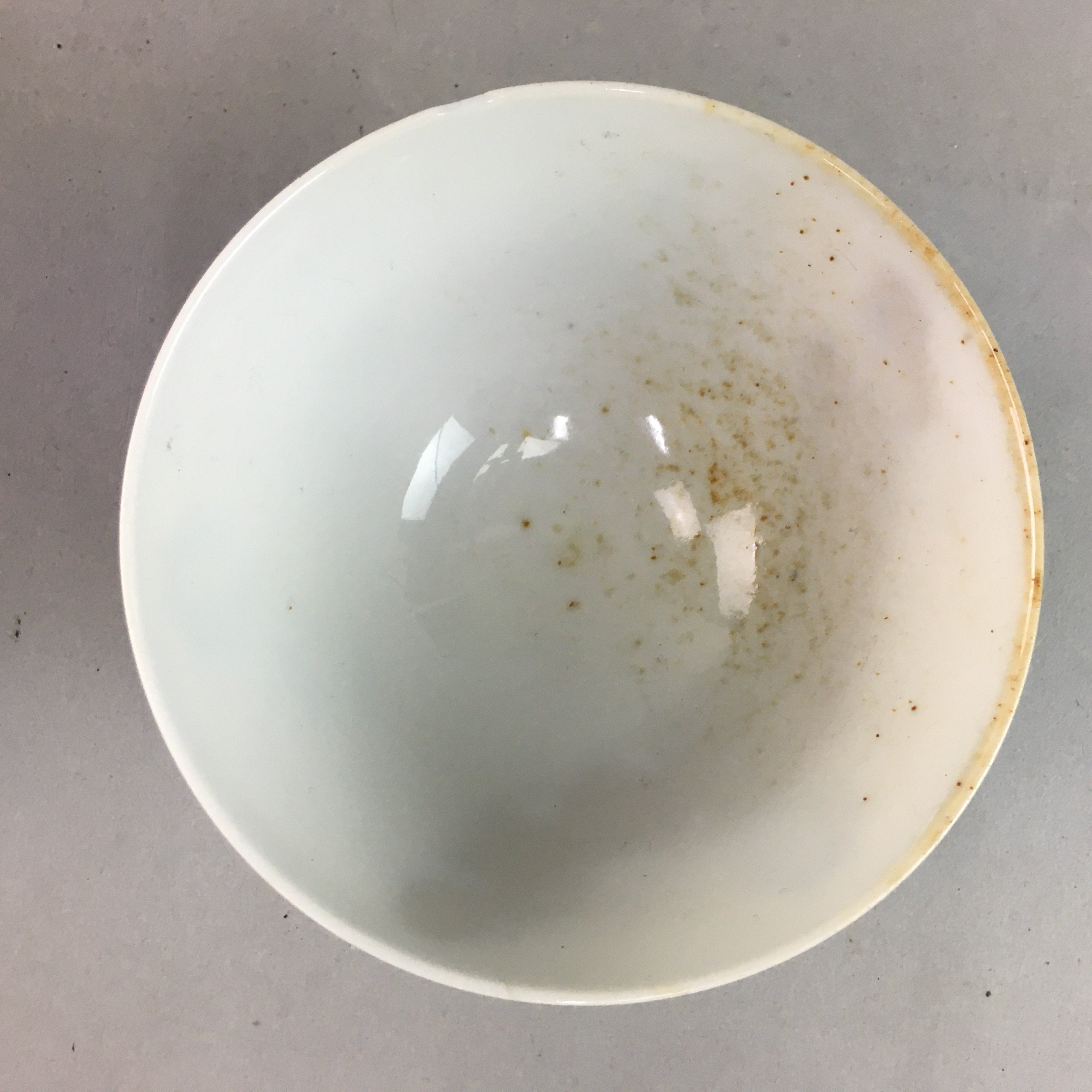 Japanese Porcelain Rice Bowl Vtg Chawan Blue White Floral Sometsuke PP214