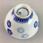 Japanese Porcelain Rice Bowl Vtg Chawan Blue White Floral Sometsuke PP216