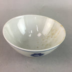 Japanese Porcelain Rice Bowl Vtg Chawan Blue White Floral Sometsuke PP217