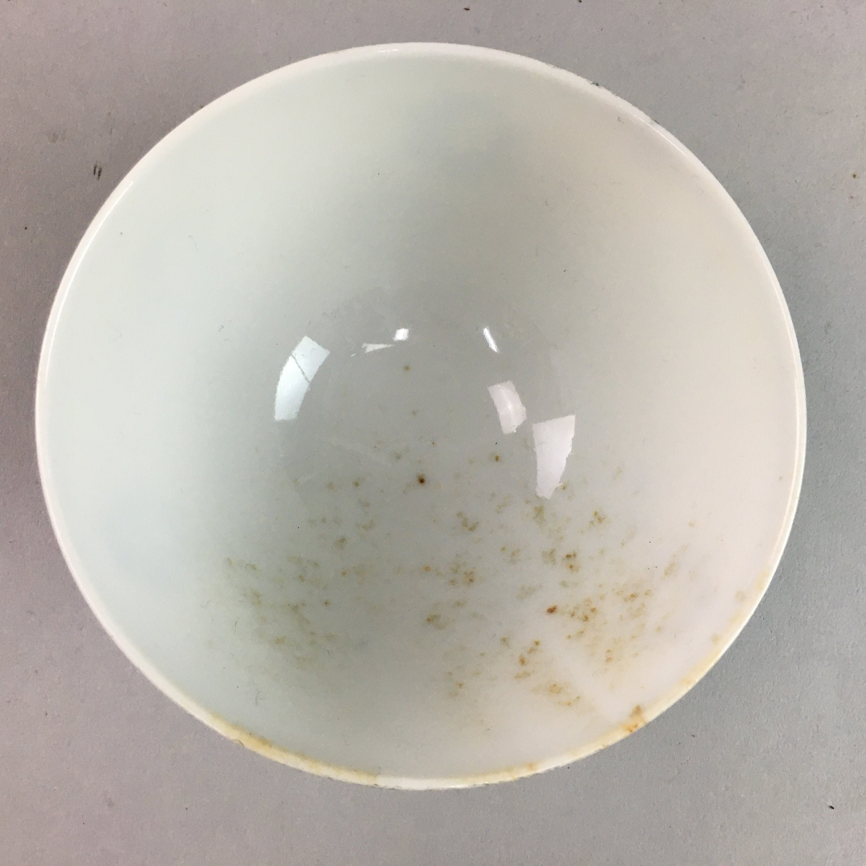Japanese Porcelain Rice Bowl Vtg Chawan Blue White Floral Sometsuke PP217