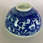 Japanese Porcelain Rice Bowl Vtg Chawan Blue White Flower Sometsuke PP475