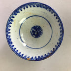 Japanese Porcelain Rice Bowl Vtg Chawan Blue White Flower Sometsuke PP477