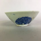Japanese Porcelain Rice Bowl Vtg Chawan Blue White Flower Sometsuke PP481