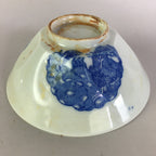 Japanese Porcelain Rice Bowl Vtg Chawan Blue White Flower Sometsuke PP481
