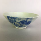 Japanese Porcelain Rice Bowl Vtg Chawan Blue White Flower Sometsuke PP481