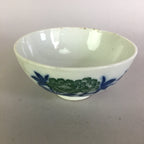 Japanese Porcelain Rice Bowl Vtg Chawan Blue White Green Sometsuke PP469