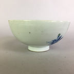 Japanese Porcelain Rice Bowl Vtg Chawan Blue White Green Sometsuke PP469