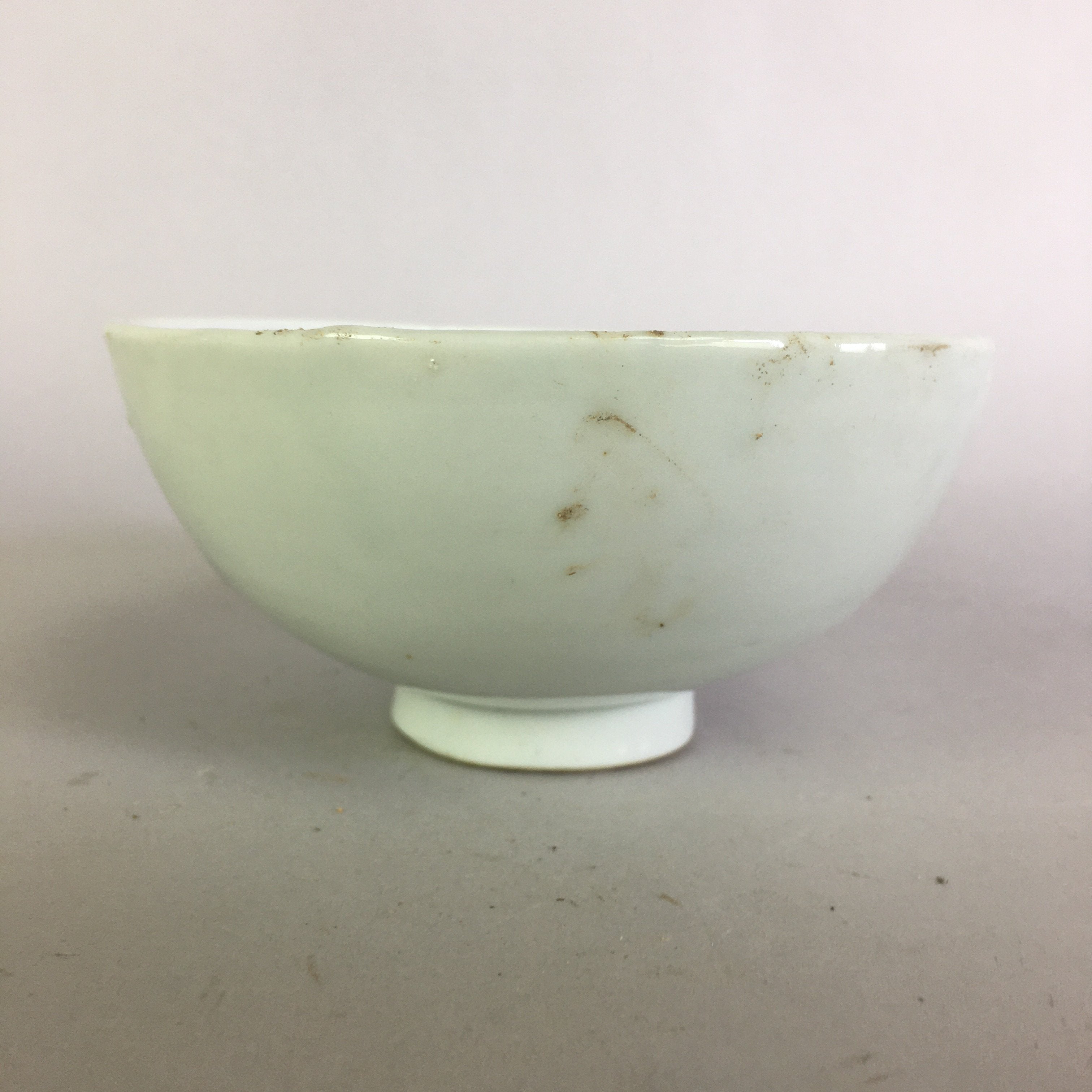 Japanese Porcelain Rice Bowl Vtg Chawan Blue White Green Sometsuke PP469