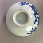 Japanese Porcelain Rice Bowl Vtg Chawan Blue White Green Sometsuke PP469